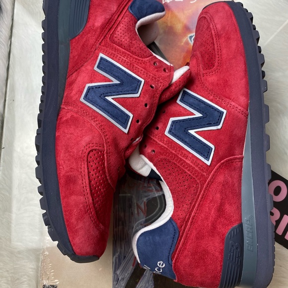 🆕 New Balance 574 Made In USA Red Blue - Mens - Picture 8 of 10